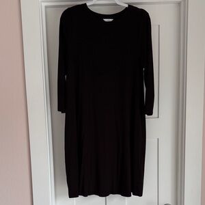 Time and Tru Classic Black 3/4 Sleeve Dress